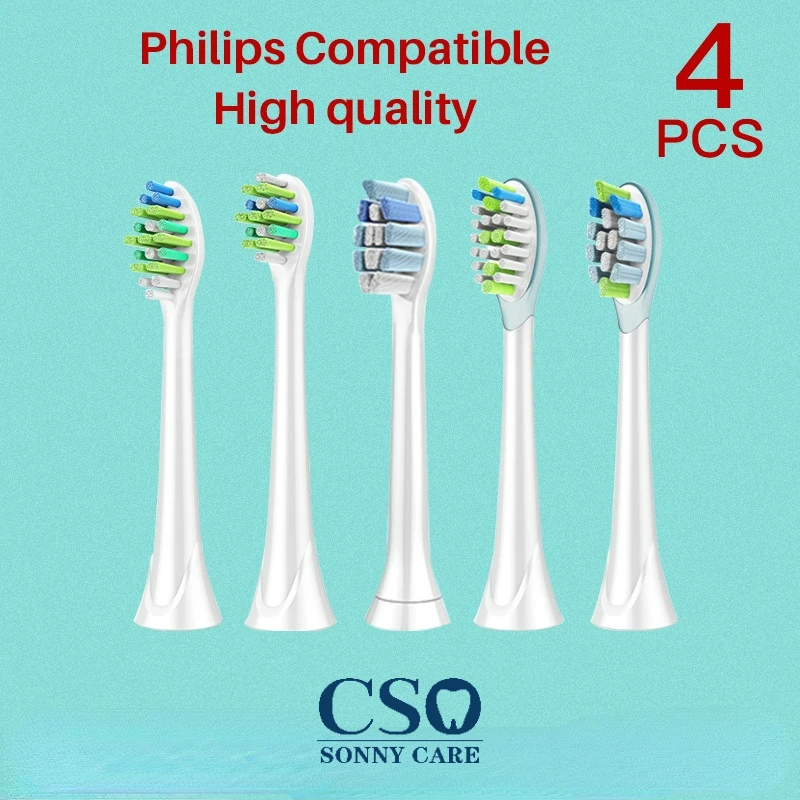 

4PCS Philips Toothbrush Heads Replacement Brush head For Sonicare Flexcare DiamondClean HealthyWhite EasyClean PowerUp Elite+