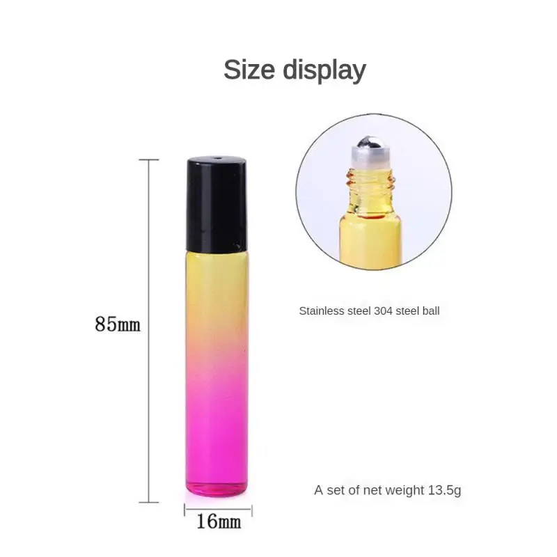 

1pc Gradient Color Glass Essential Oil Bottle Portable Travel Cosmetic Perfume Spray Frosting Glass Refillable Bottle