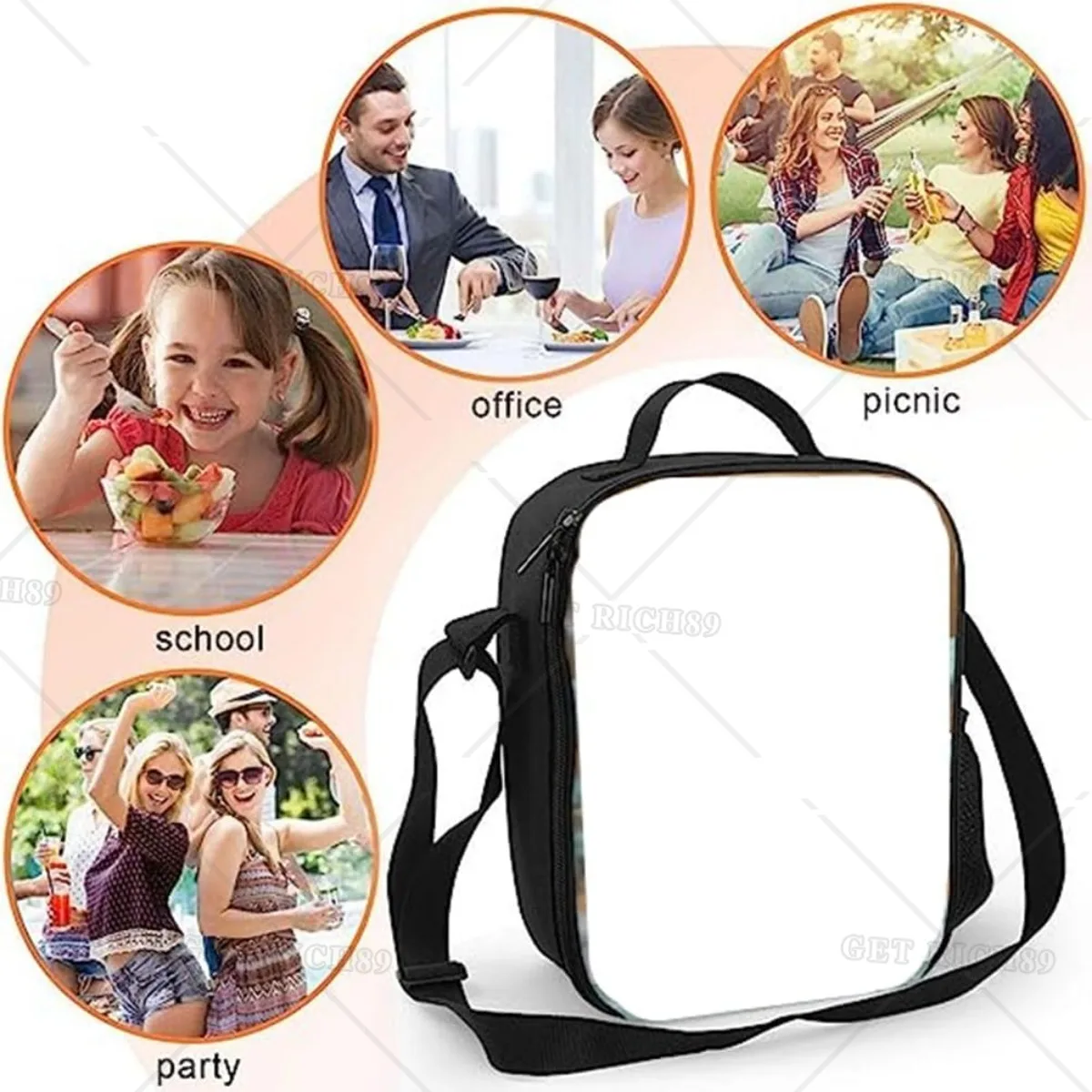 Изолированный Ланч-бокс с принтом волка для мальчиков и девочек многоразовый