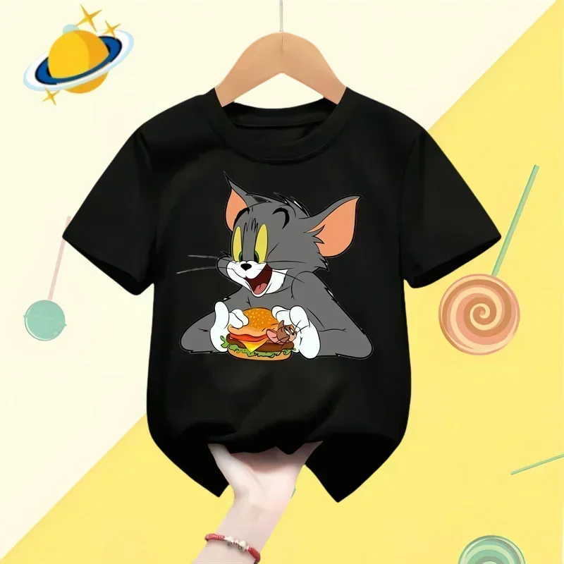 Детская Футболка Том И Джерри В Уличном Стиле Топ С Короткими Рукавами Принтом