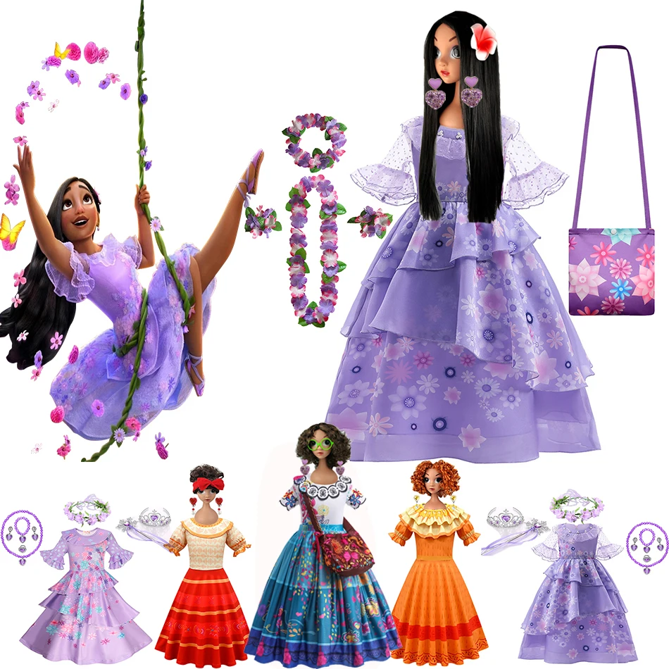 Новинка косплейные костюмы enfeng Изабелла для девочек платье принцессы Mirabel Madrigal