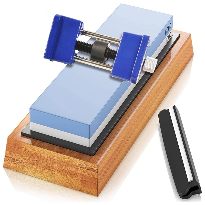 

Whetstone, Sharpening Stone Knife Sharpener Stone With Honing Guide, Wet Stones For Sharpening Knives 1000/6000