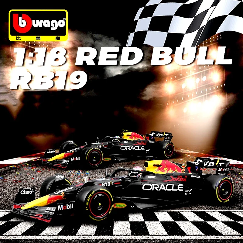 Модель Bburago 1:18 F1 обычная версия 2023 Red Bull Racing RB19 # 1. Verstappen 11 литая игрушка-автомобиль