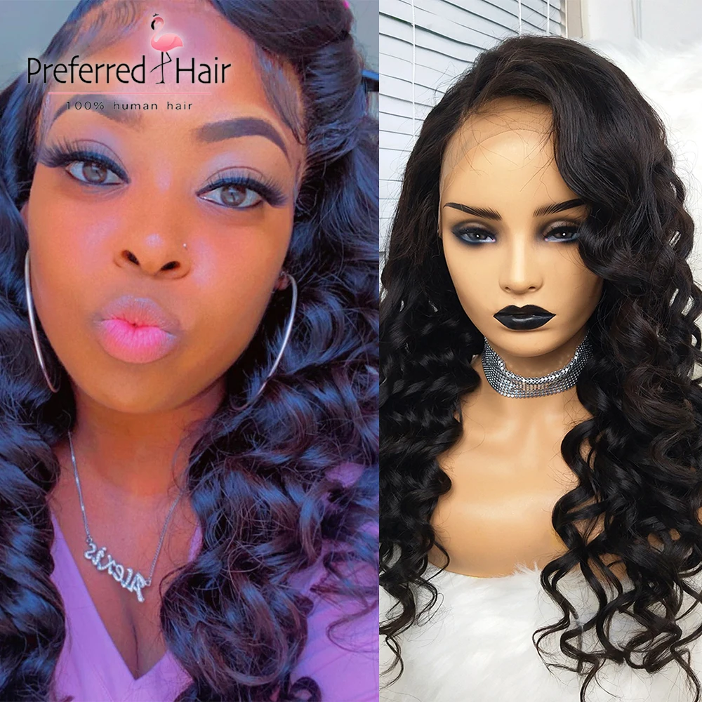 

Предпочтительные волосы натуральный черный парик на сетке спереди Cruly предварительно выщипанные парики человеческие волосы парики для жен...