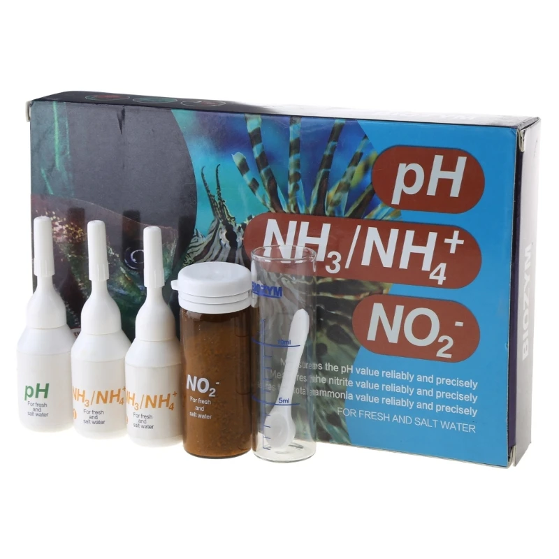 

Nitrites Test Kits NO2/NH3/NH4, PH 3-in-1 Test Solution for Freshwater and Saltwater Aquarium Fish Tanks Pool Water PH test kits