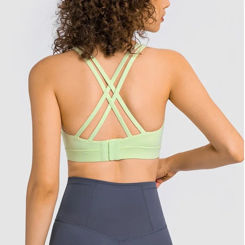 

Бюстгальтер пуш-ап с перекрестными лямками для женщин, топ с эффектом подъема груди, топы для йоги, женский спортивный бюстгальтер с сильным воздействием, женский спортивный бюстгальтер