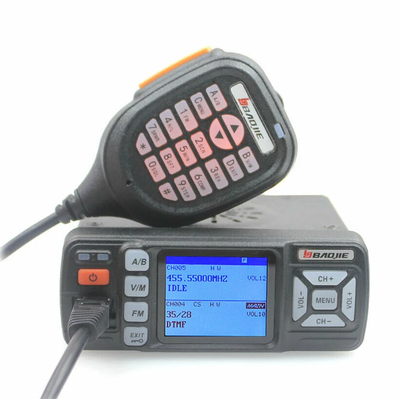 Baojie BJ-318 Mini Car Mobile Radio Vehicle Mount Station 256CH 10km Long Range 25W Dual Band VHF/UHF Transceiver Upgrade BJ-218