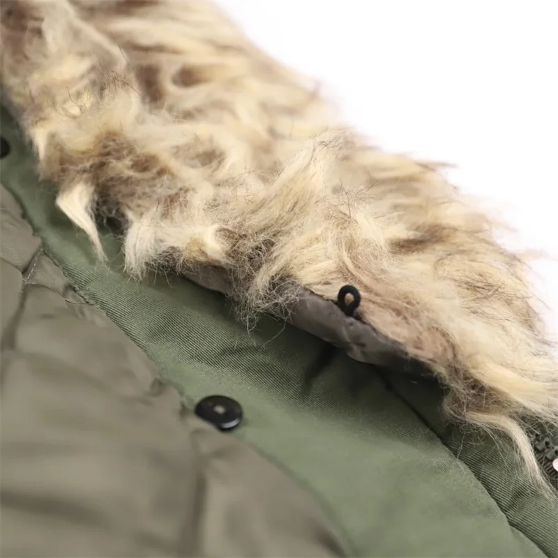 2020 M65 Style Winter Fur Lined Hooded Fishtail Parka Coat Jacket Men Thick with Quilted Liner