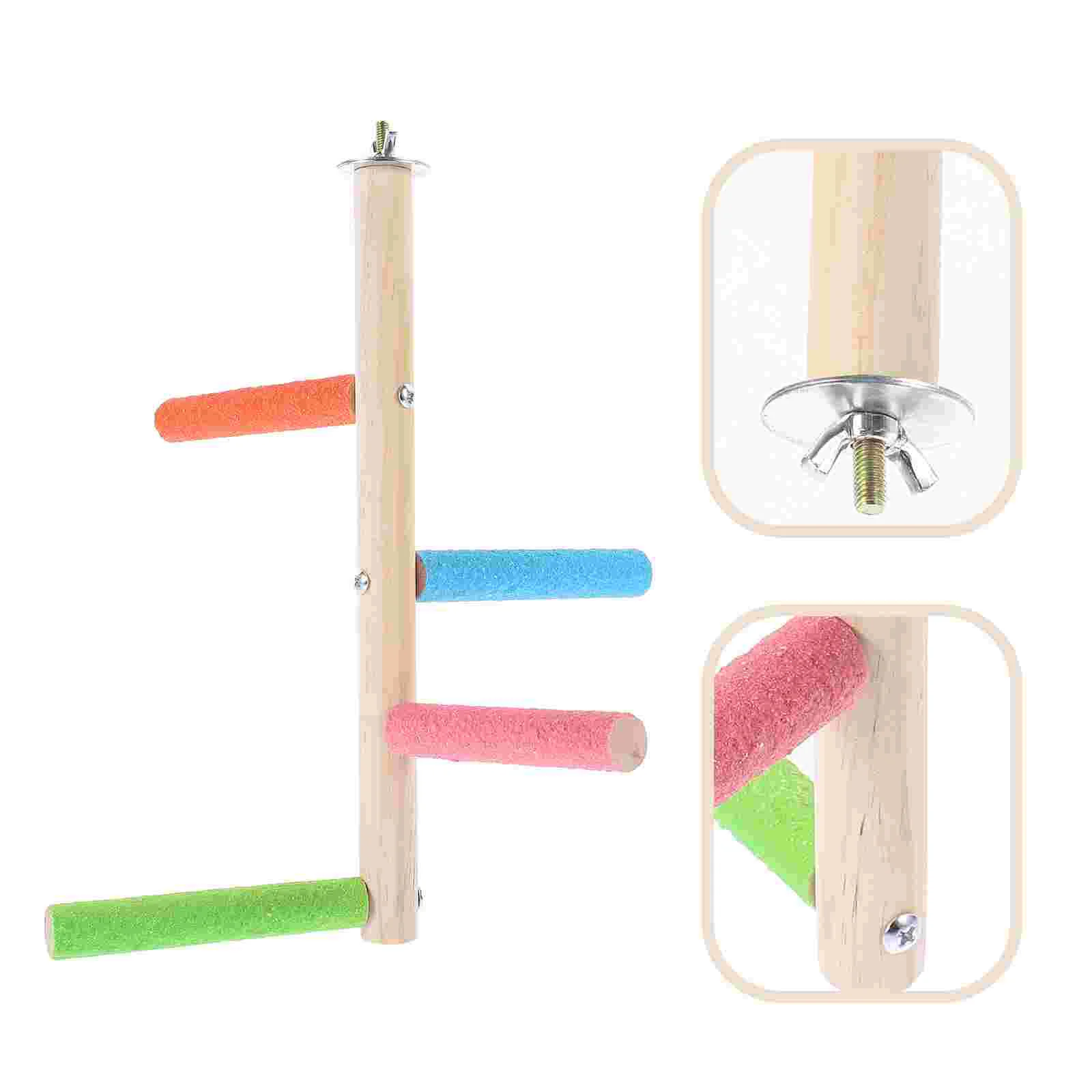 

Hamster Toys Natural Wood Bird Perch Stand Cage Wooden Parrot Perches For Parakeets