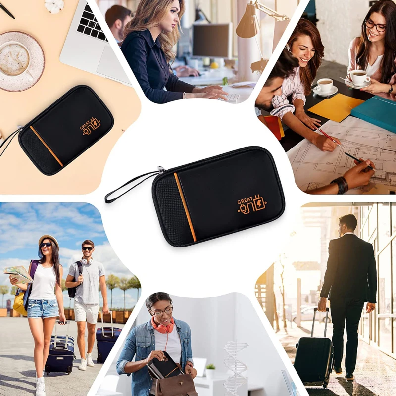 

Портативные сумки для хранения кабеля для передачи данных, органайзер для наушников, устройство для переноски цифровых гаджетов, двухслойная сумка для защиты цифровых USB жестких дисков