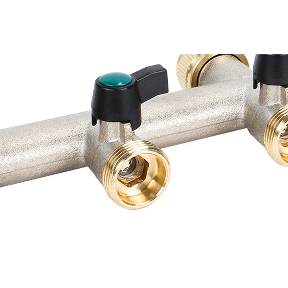 5-Way Brass Water Tap Distributor 3/4 Inch Water Distributor For High Water Pressure Hot Cold Water Connections Garden Hoses