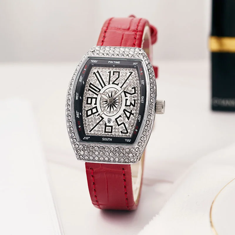 

Pintime star wine barrel watch rectangular belt fashion women's watch women's Quartz Watch