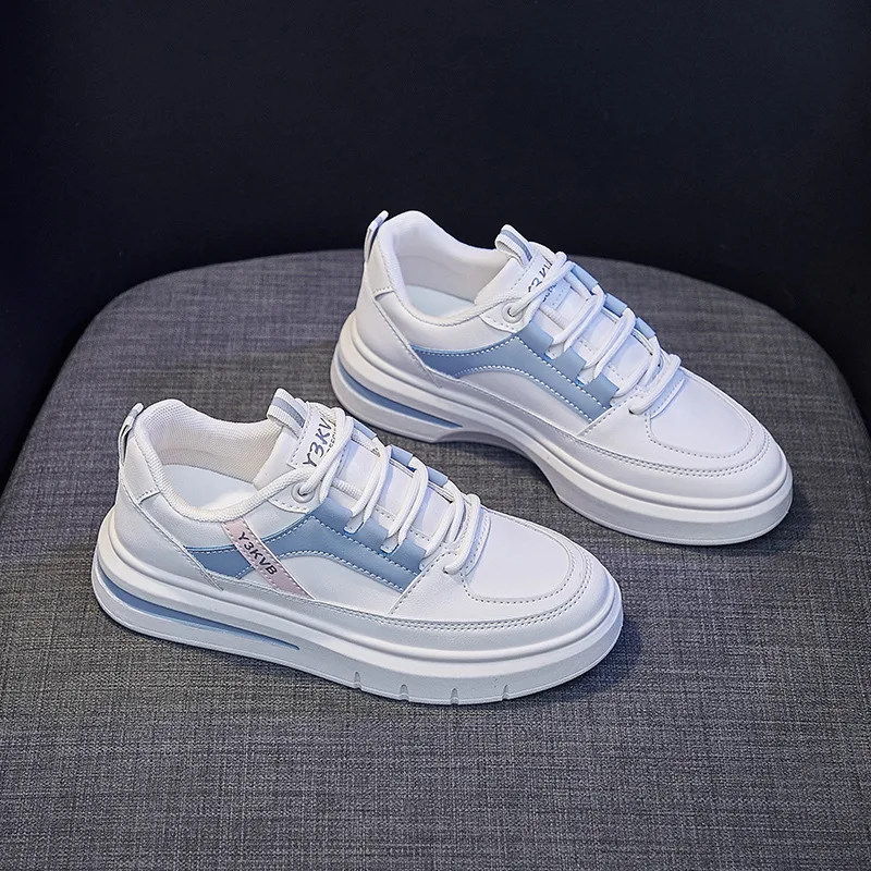 

Women Sneakers Leather Light White Board Shoes Female Platform Vulcanized Shoes Spring Casual Breathable Sports Shoes