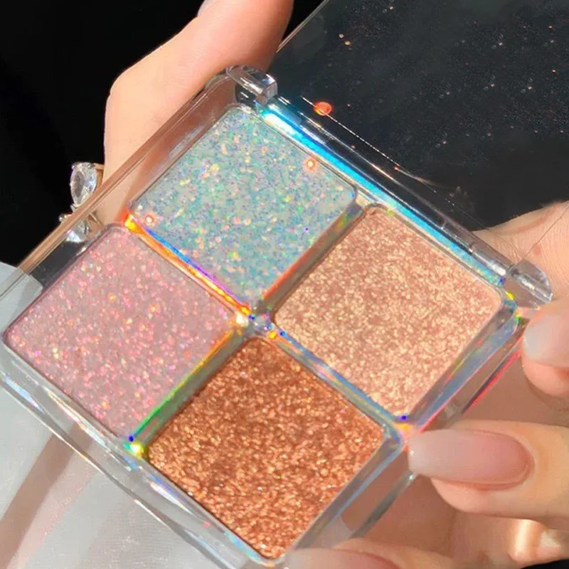 

Glitter Matte Eyeshadow Palette 4 Colors Pearly Waterproof Long-lasting Shimmer Eye Shadow Shiny Sequins Makeup Pallete Cosmetic