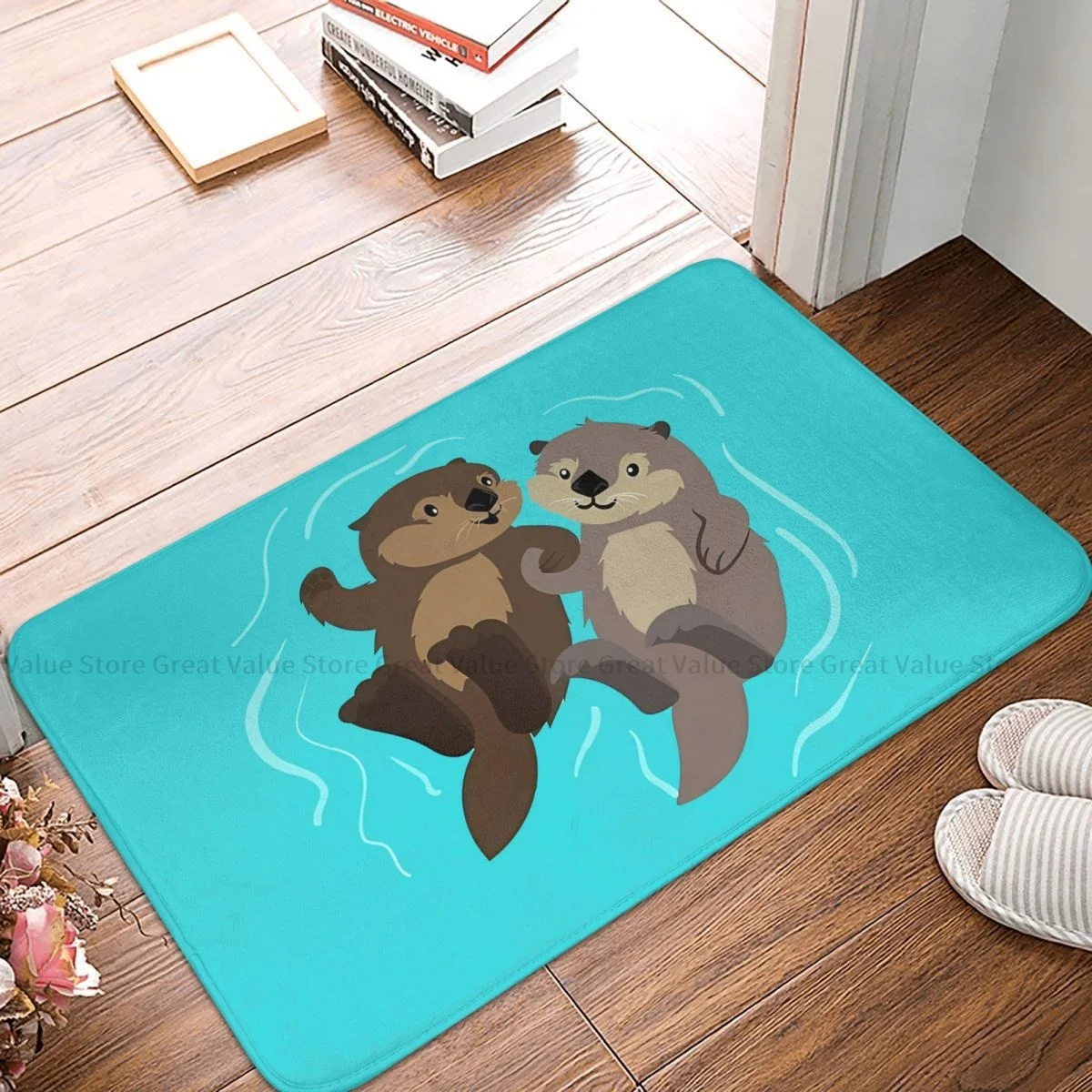 

Otters Animal Non-slip Doormat Kitchen Mat Cute Sea Otters Hallway Carpet Welcome Rug Indoor Decor