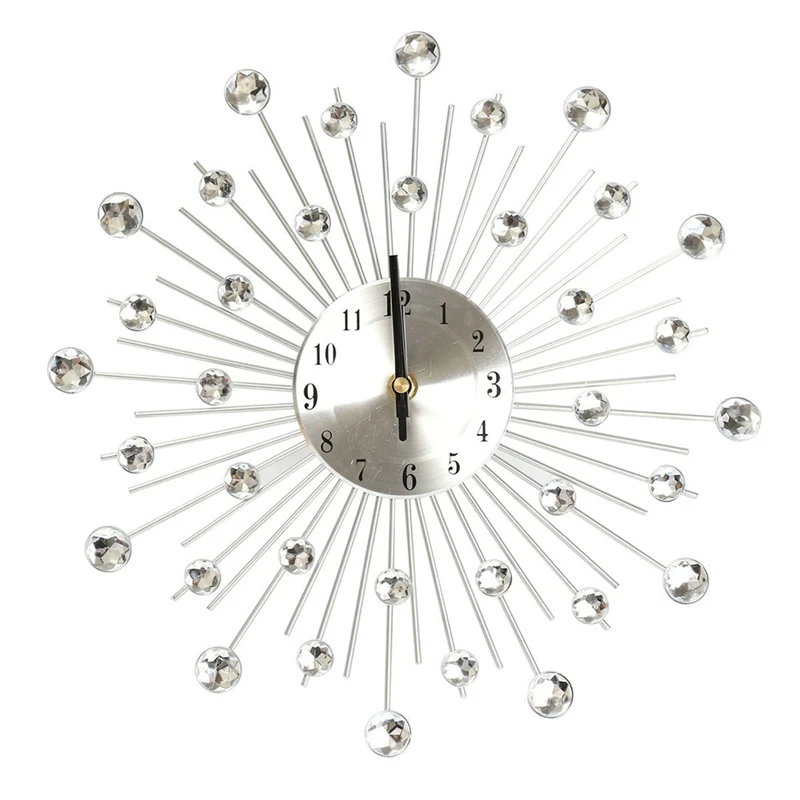 

Креативные настенные часы, часы и часы, часы с алмазными стразами, модные бесшумные металлические часы ручной работы