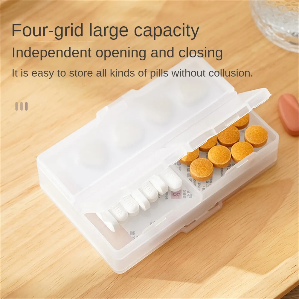 

Easy To Carry Travel Pill Storage Container Dustproof Dust-proof Pill Finisher Durable Safety Seal Transparent Pill Box
