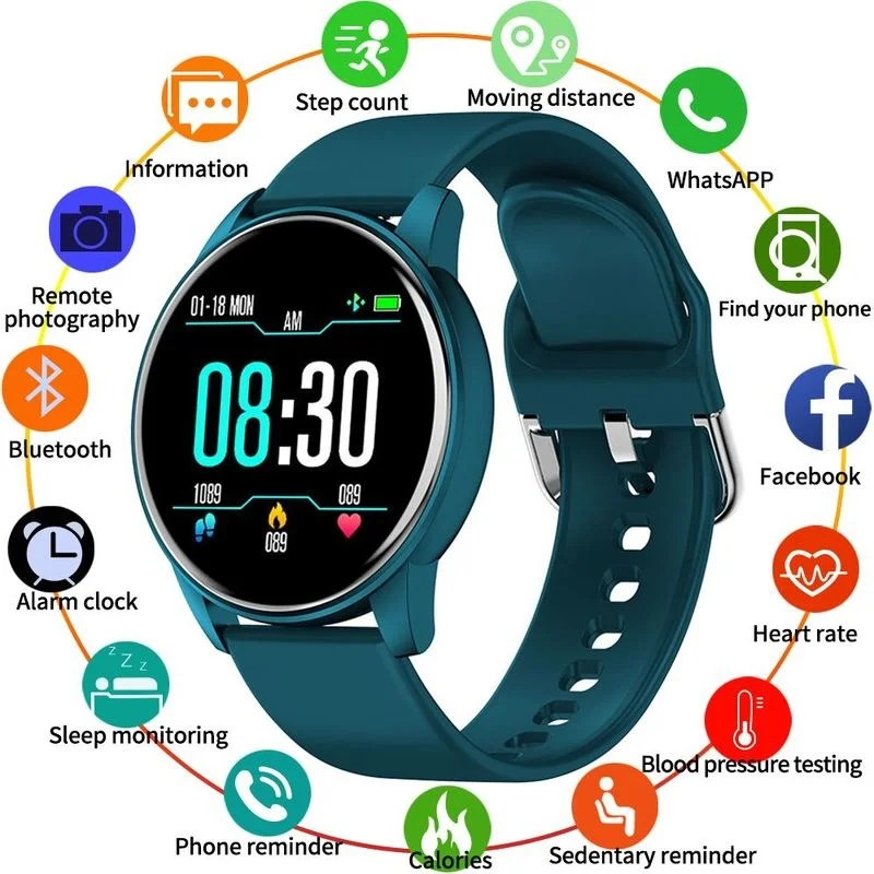 

Fashion Android Smartwatch Unisex Men Health Fitness Watch Intelzuididnt Touch Screen Sport Smart Watches
