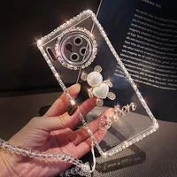 mobile phone case for huawei mate 30 pro luxury with drill for huawei mate30 e pro transparent all inclusive premium phone case