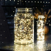 2pcs luces led copper wire fairy lights battery powered string lights party wedding indoor christmas decoration garland lights