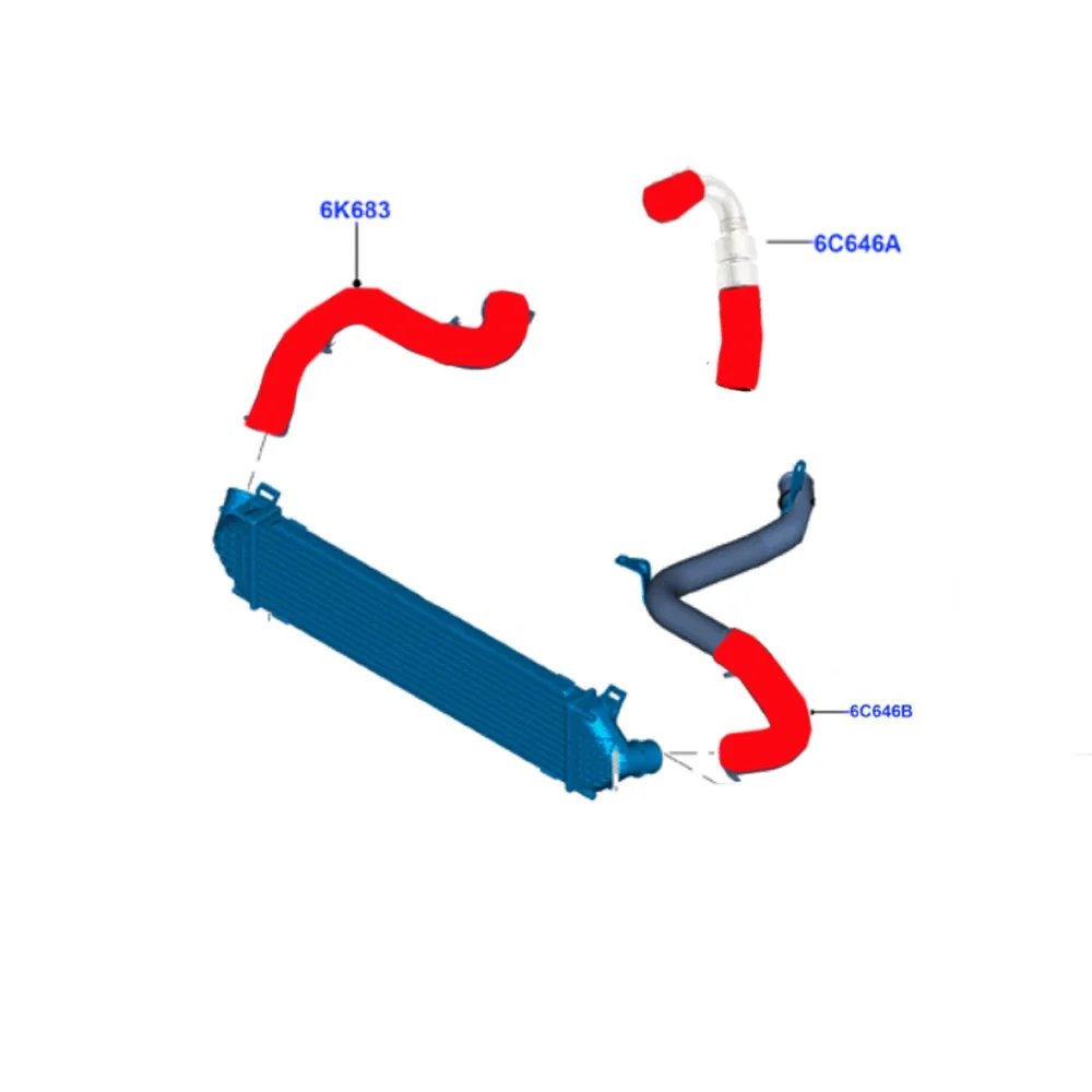 Силиконовый воздушный шланг зарядного устройства интеркулера для Ford Focus Mk3 DYB/Kuga