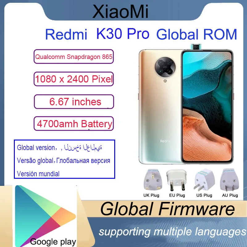 Original Xiaomi Redmi K30 Pro 5G Smartphone Snapdragon 865 Eight Core 6.67 Full Curved Screen 64 Million Pixels