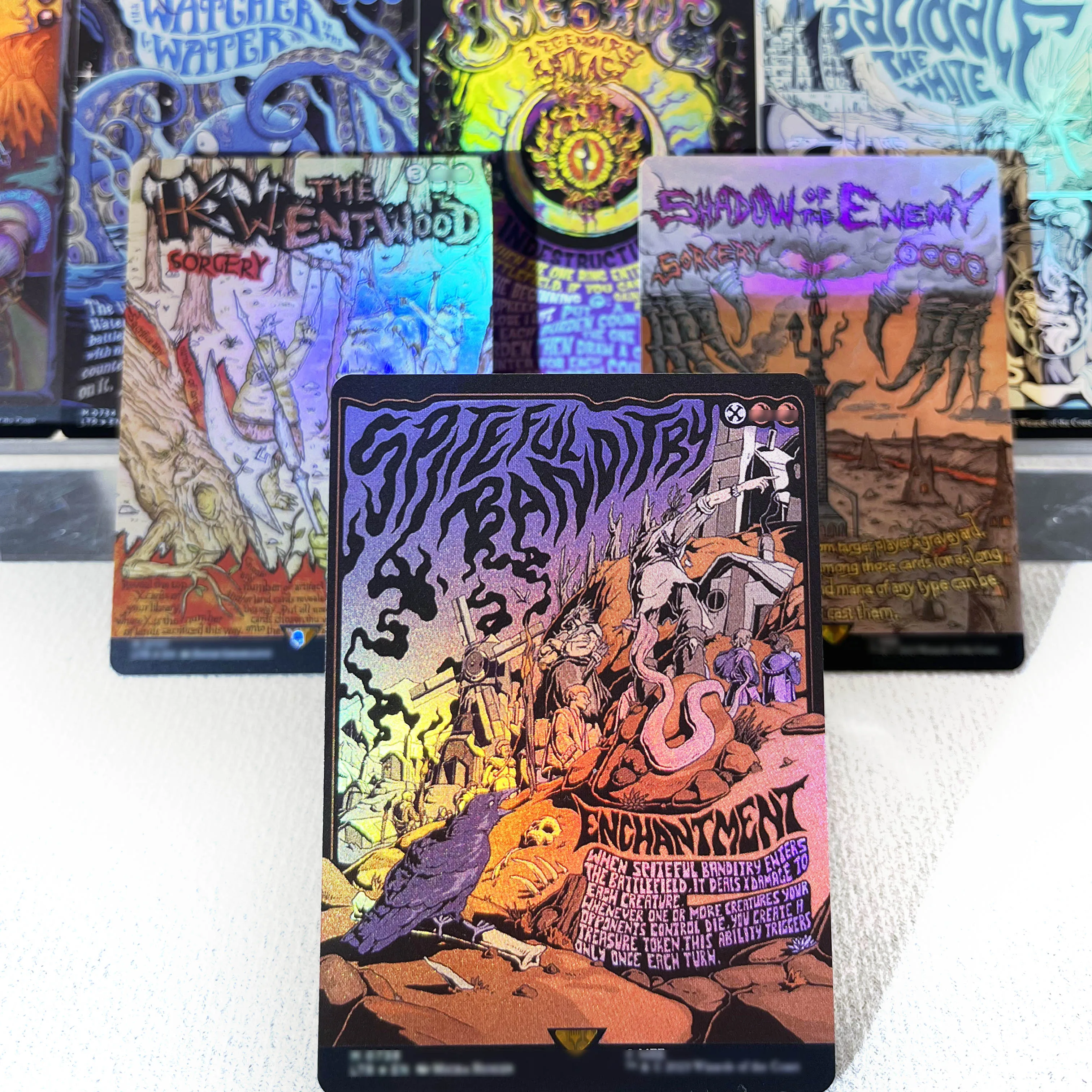 Фото LTR FOIL3-01 Tcg прокси волшебные карты The One Ring Dawn of a New Age Shadow of the Enemy Hew the Entwood собирается №3