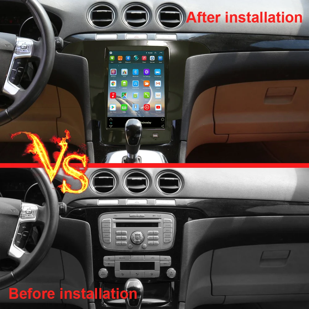 Фото Автомобильное радио для Ford Galaxy S Max 2007-2015 C MAX GPS навигация Мультимедиа Видео плеер Авто Стерео Tesla стиль Android №2