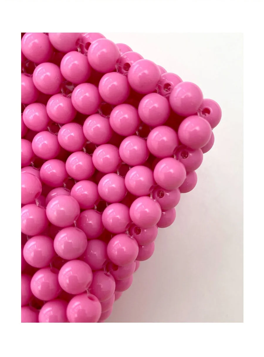 Сумка женская с жемчугом и бусинами портативная сумочка-мессенджер белыми