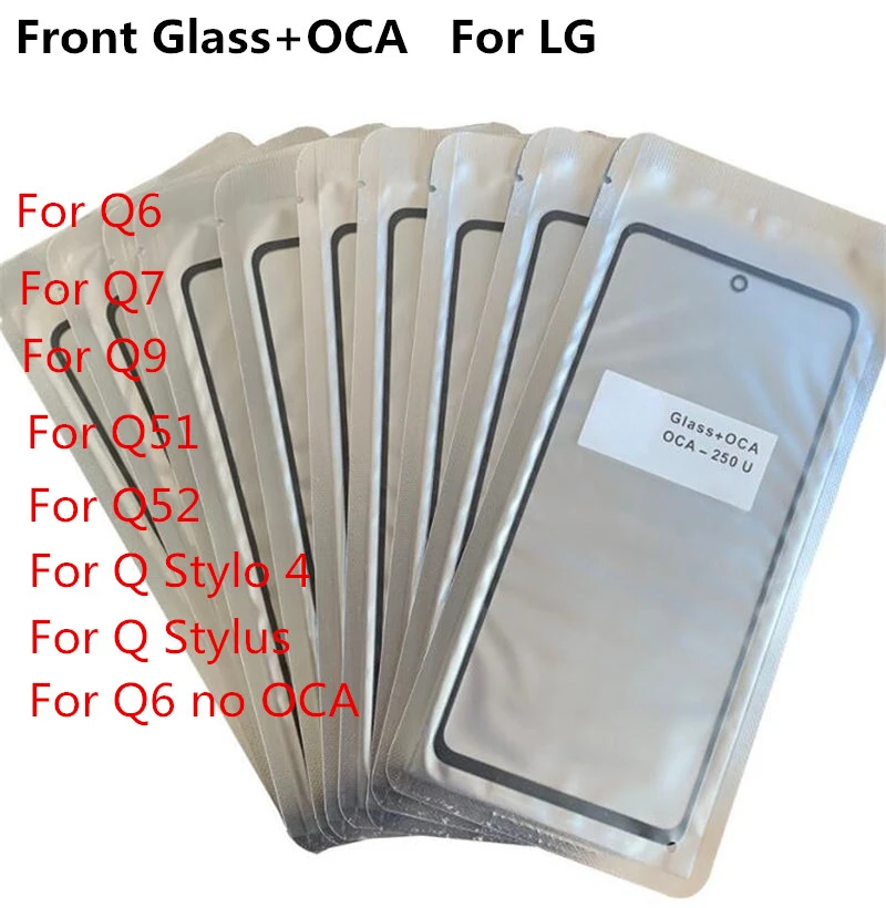 Стеклянный сенсорный экран ЖК передний Внешний объектив + OCA для LG Q Stylo 4 Stylus Q70 Q51 Q52 Q92 Q6 Q7 Q8 2018 Q9 панель