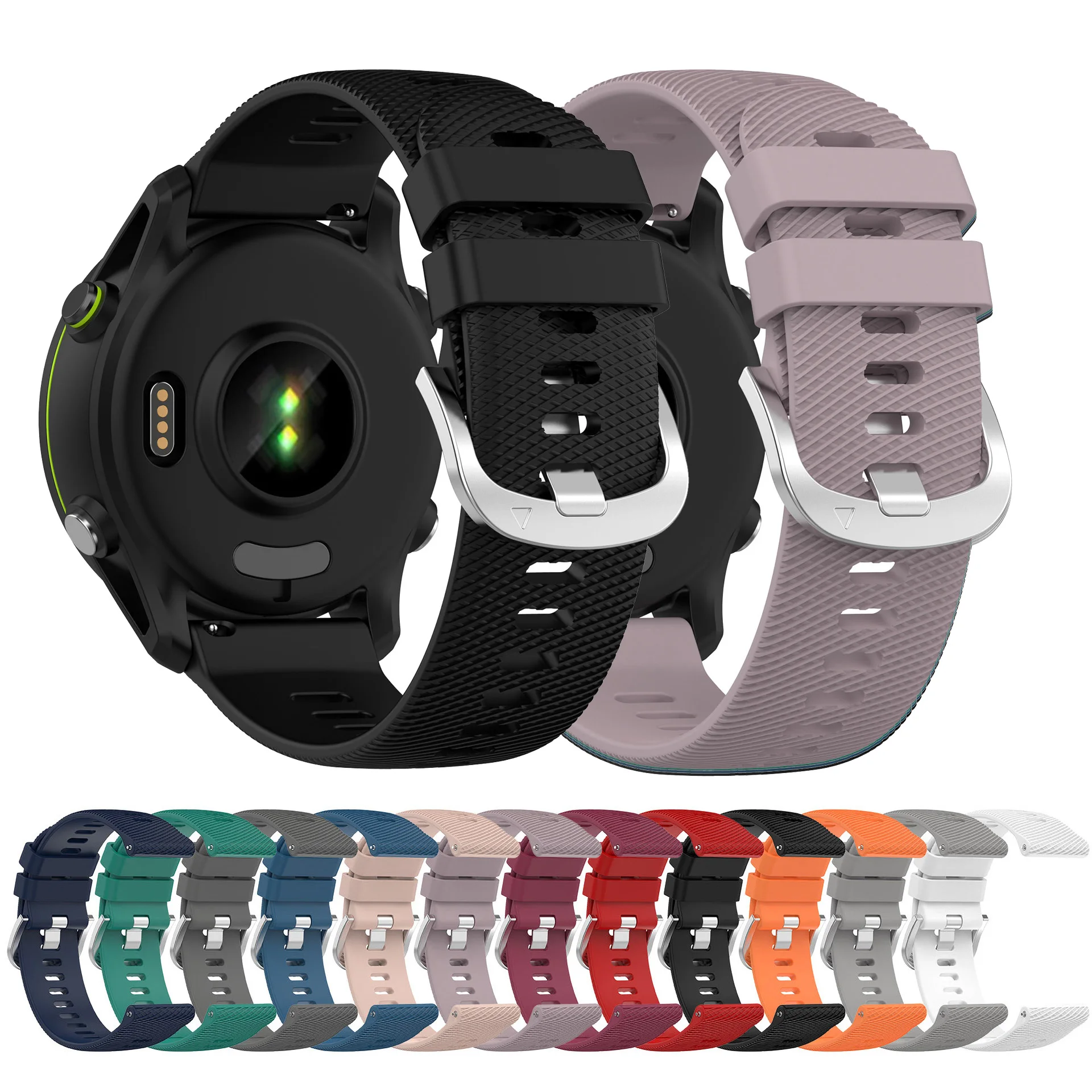 Ремешок силиконовый 20 мм для Samsung Galaxy Watch 6/5/4/3/Active2 44 40 браслет 5 Pro 45 мм/4/6 Classic 47 43