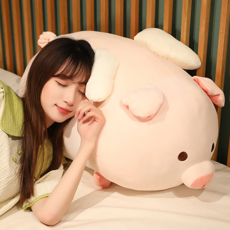 

75cmKawaii New Fart Peach Flying Pig Plush Doll Pillow Toy Cute Soft Stuffed Animal Cushion Cartoon birthday gift for kids girls