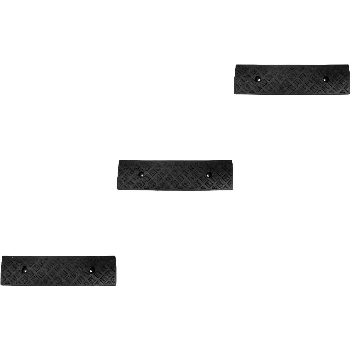 

3 Pieces Step Mat Slope Driveway Curb Ramps Wheelchair Non-slip Loading Rubber Shed Black Carpet