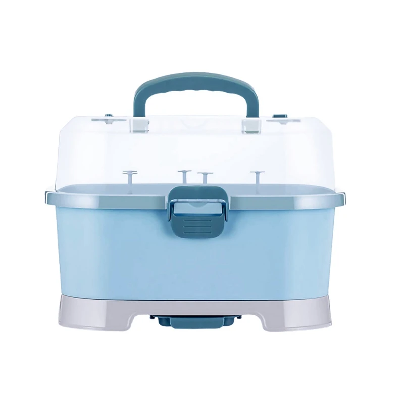 

Baby Bottle Drying Rack Storage,Large Nursing Bottle Storage Boxorganizer With Cover,Portable Kitchen Cabinet Organizer