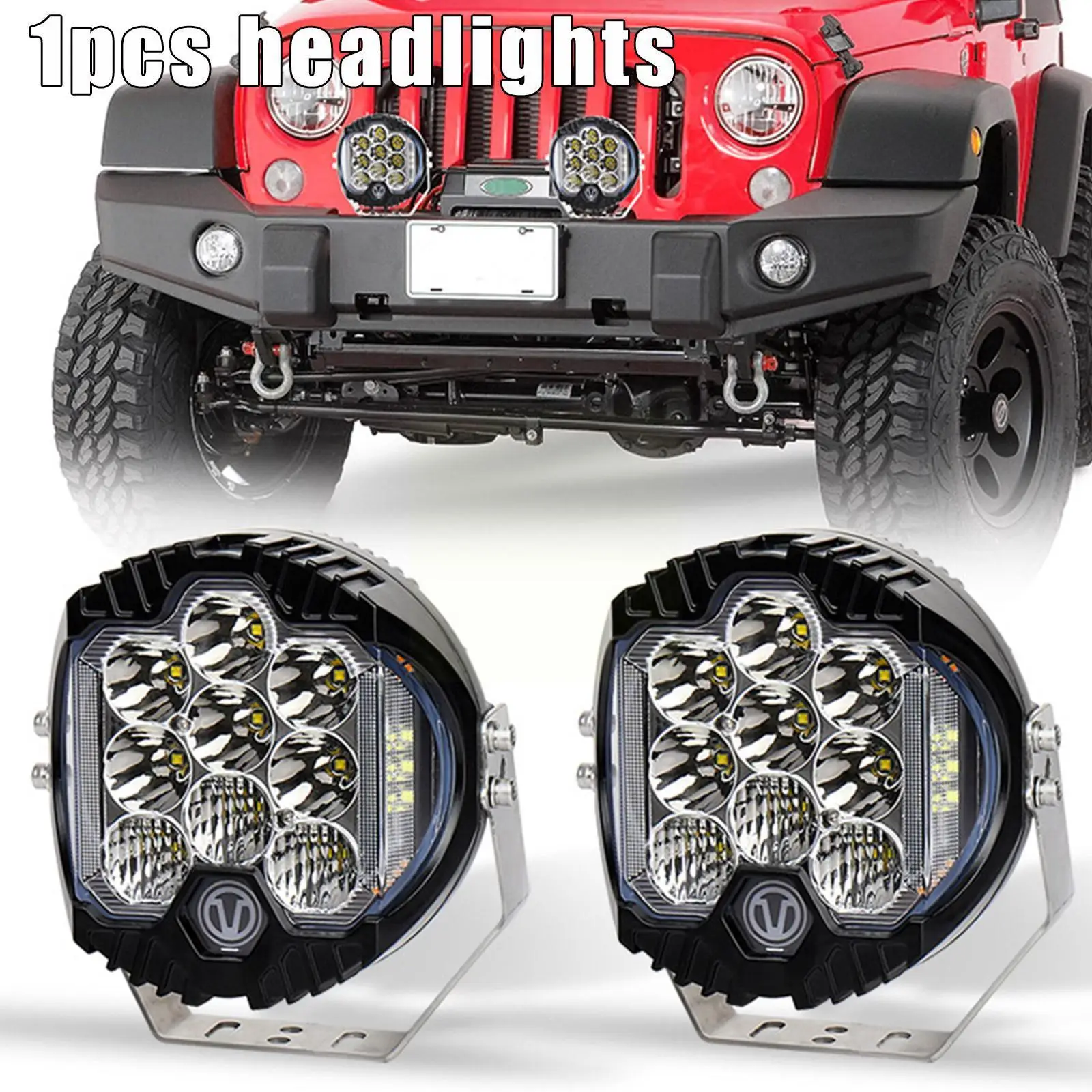 

7 Inch Led Driving Light 90W Yellow 3000K Off Road Led Waterproof 4x4 4 Runner Led Light Bars For Nissan SUV H3J4