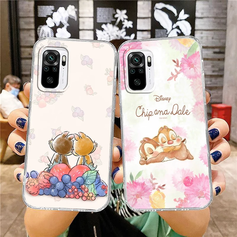

Disney Chip 'n' Dale Transparent Phone Case For Xiaomi Redmi Note 12 11E 11S 11 11T 10 10S 9 9T 9S 8 8T Pro Plus 5G