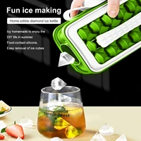 2 in 1 ice cube trays diamond silicone ice ball maker mold small ice mould for cocktail coffee whiskey champagne beer juice