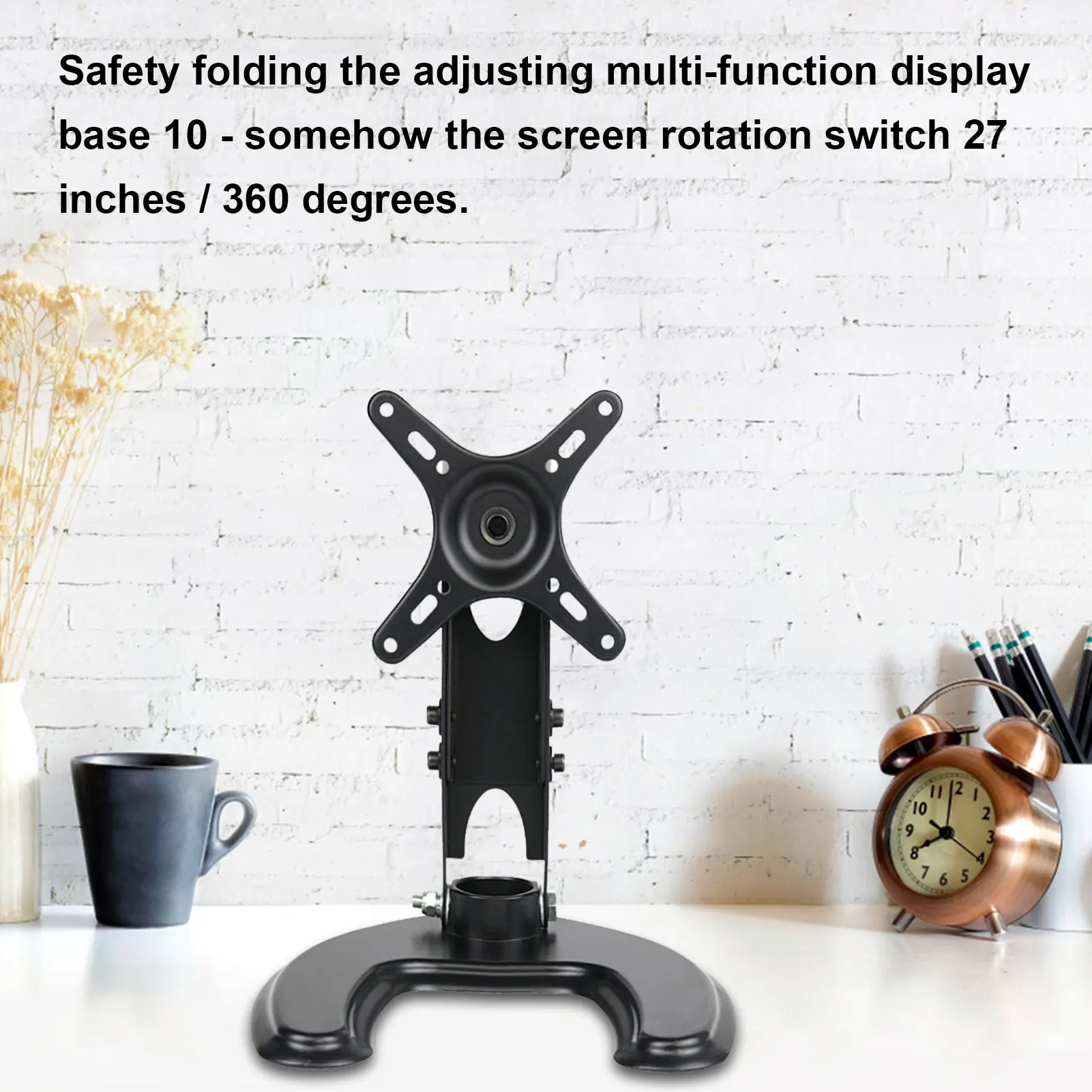 

360 Degree Horizontal Rotation Adjustable Stand Mount For EchoShow 15 Fully Aluminum Build Anti-Slip Base Holder Accessories