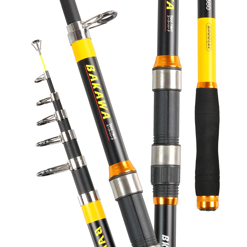 

JOSBY Spinning Fishing Rod Portable Telescopic Carp Pole 2.1M~3.6M Hard FRP Carbon Fiber