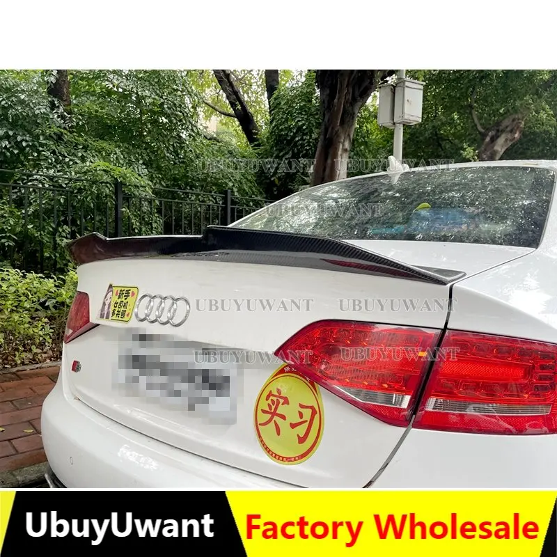 

Спойлер для заднего багажника из углеродного волокна в стиле PSM для Audi A4 B8 Седан 2008 - 2011 года, автомобильный спойлер для заднего крыла (не подх...