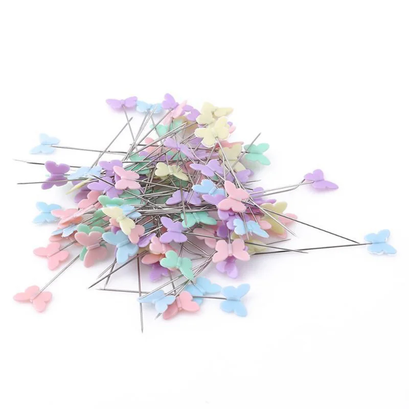 

100pcs/box Dressmaking Pins Embroidery Patchwork Pins Mixed Color Sewing Patchwork Pins Flower Head Pins Sewing Tool Needle Arts