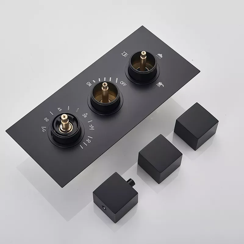 

Matte Black 3 way Thermostatic shower mixing valve for bathroom thermostatic shower mixer tap valve chrome brushed nickel