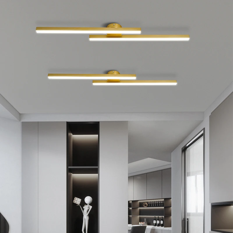 Минималистичный светодиодный потолочный светильник в полоску современная лампа