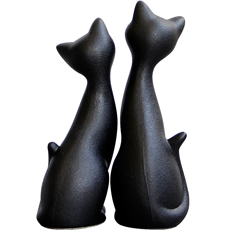 

2Pcs Cat Figurines Cat Figurine Decoration Cat Figures Realistic Cat Statue Cat -statues Home Table Centerpiece