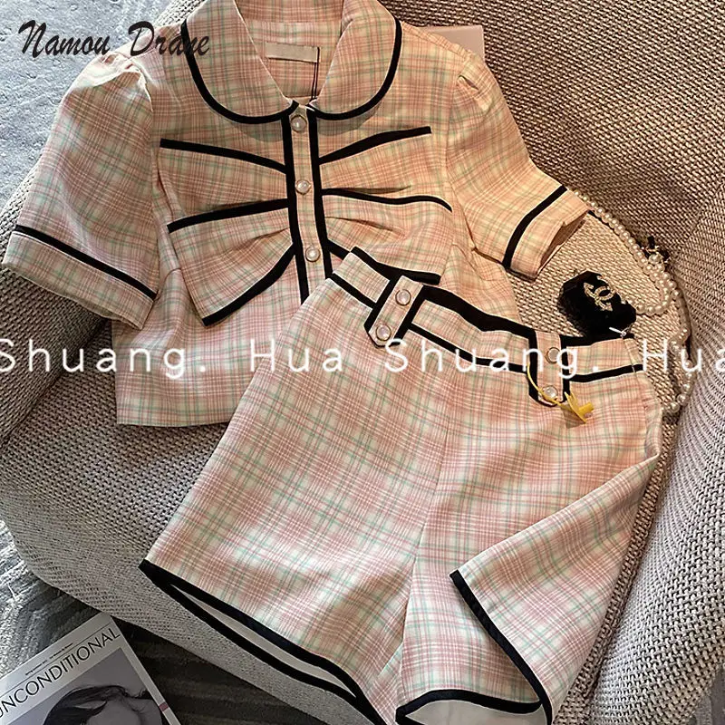 

Namou Drane Women's Summer 2022 New Fashion Temperament Foreign Style Small Fresh High Sense of Shorts Two-piece Set
