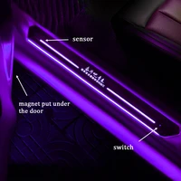 wireless usb power moving led welcome pedal car scuff plate threshold door sill pathway light for mazda tesla jeep gmc srt