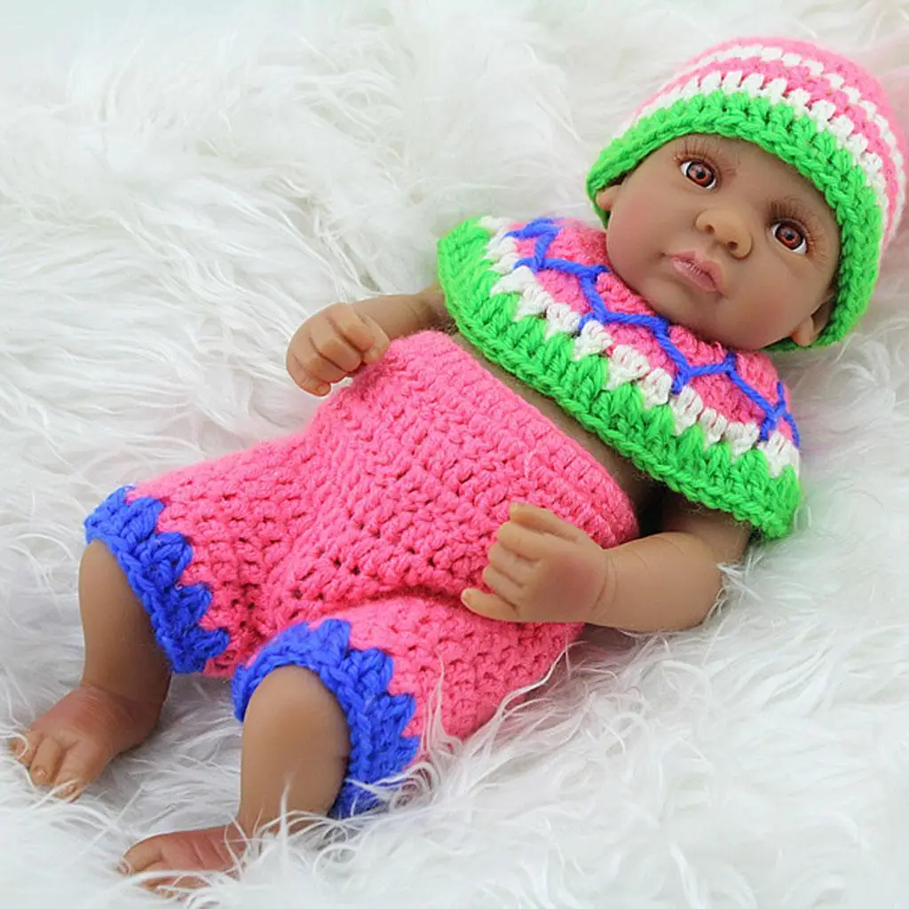 

Reborn Doll 11 inch Real Looking Baby Boy, Silicone Body, Including Knit Jumpsuit
