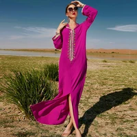 2022 new arrival fancy hooded caftan marocain long dress womans abaya dubai veil cothing muslim pakistani robe luxury jilbab