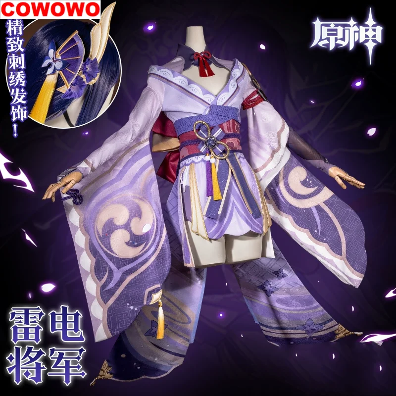 

COWOWO Genshin Impact Raiden Ei Kimono Woman Cosplay Costume Cos Game Anime Party Uniform Hallowen Play Role Clothes Clothing