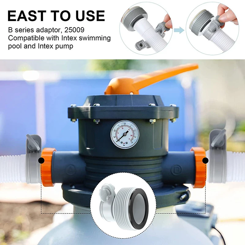 

For Intex Hose Adapter B Pool 1.25in To 1.5in Pump Parts Conversion Replacement Spare Part Outdoor Cleaning Supplies